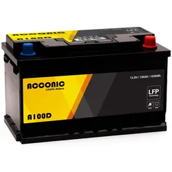 Acconic A100D LiFePO4 12V Lithium Versorgungsbatterie 100Ah DIN
