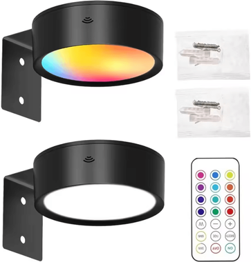 Inspire Curations RGBW Magnetic Dimmable LED Picture Light black 2pcs