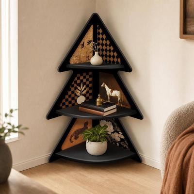 EP Light Vintage Tree Corner Shelf Accent Display Stand