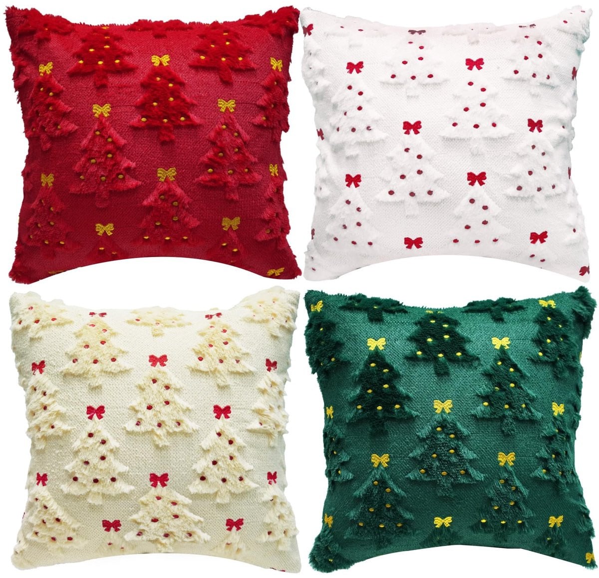Set van 4 kerst kussenslopen voor feestelijke decoratie