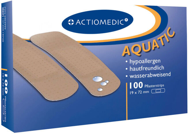 GRAMM medical Actiomedic aquatic pansements strips, 19 x 72 mm, couleur chair, paquet de 100 pièces (137.021.19720)