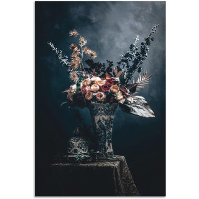 Alu-Dibond-Druck ARTLAND "Sommer Kunst Stilleben", blau (farbe bild(er): blau), B:80cm H:120cm, Bilder, für Innen- und Außenbereich geeignet, Outdoorbild