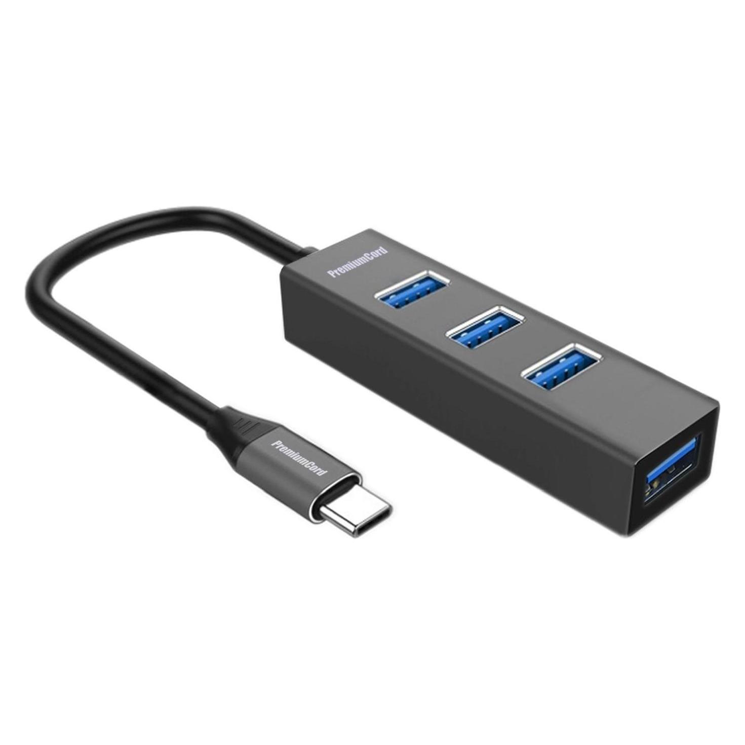 PremiumCord USB Hub Type C na 4x USB 3.2 Gen 1 (USB-C, 4 Ports) (KU31HUB09)