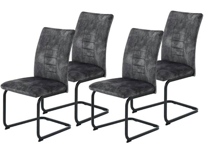 HELA Freischwinger GELA (Set, 4 St), XL, Wellenfederung, Komfortsitz, Vintage Optik, 140kg belastbar
