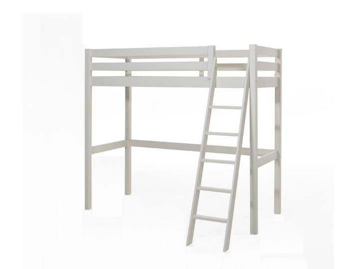 58 aufm Kessel Kinderbett Hochbett Katharyn 209x165x190 Kinderbett Einzelbett Massivholz Weiß (inkl. Versand, Lieferung bis Verwendungsstelle), Liegefläche 90x200, Bett mit schräger Leiter inkl. Rolllattenrost