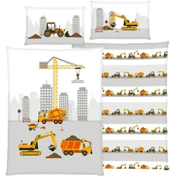 Herding, Kinderbettwäsche, Baustelle (160 x 210 cm, 65 x 100 cm)