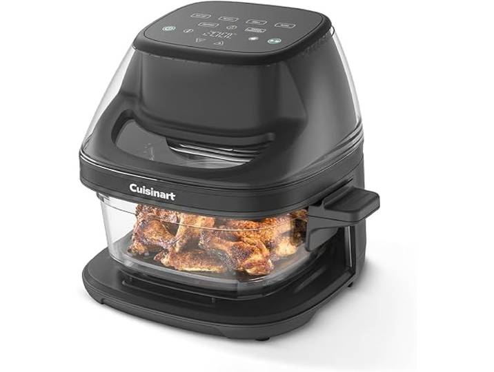 Cuisinart 3,8L Glas Heißluftfritteuse klein, Air Fryer mit Touch-Bedienung 3 Jahre Garantie 5-in-1 Funktionen Platzsparendes Design Glaskorb & Glasdeckel PFAS-frei Spülmaschinengeeignet