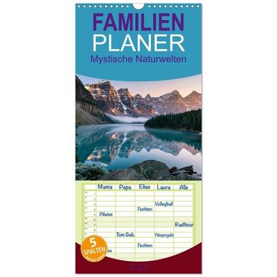 Familienplaner 2027 - Mystische Naturwelten mit 5 Spalten (Wandkalender, 21 x 45 cm) CALVENDO
