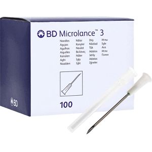 BD Kanülen Microlance 3, 100 Stück, 16G x 1,5 Zoll, weiß, sterile Injektionskanüle