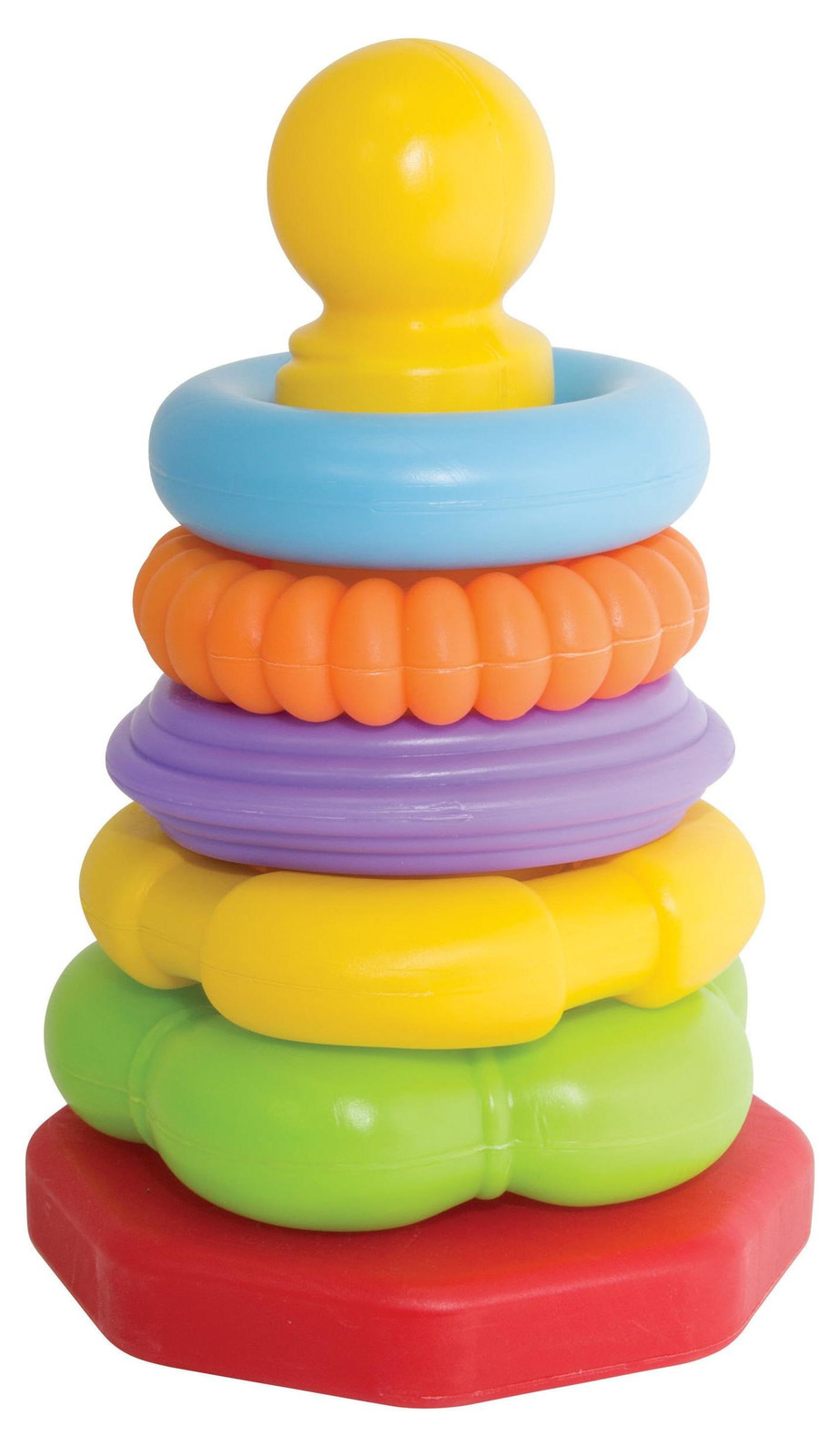 Simba Toys ABC Stapelring Piramide met 1 ring in Blauw, Groen, Oranje, Rood, Paars en Geel