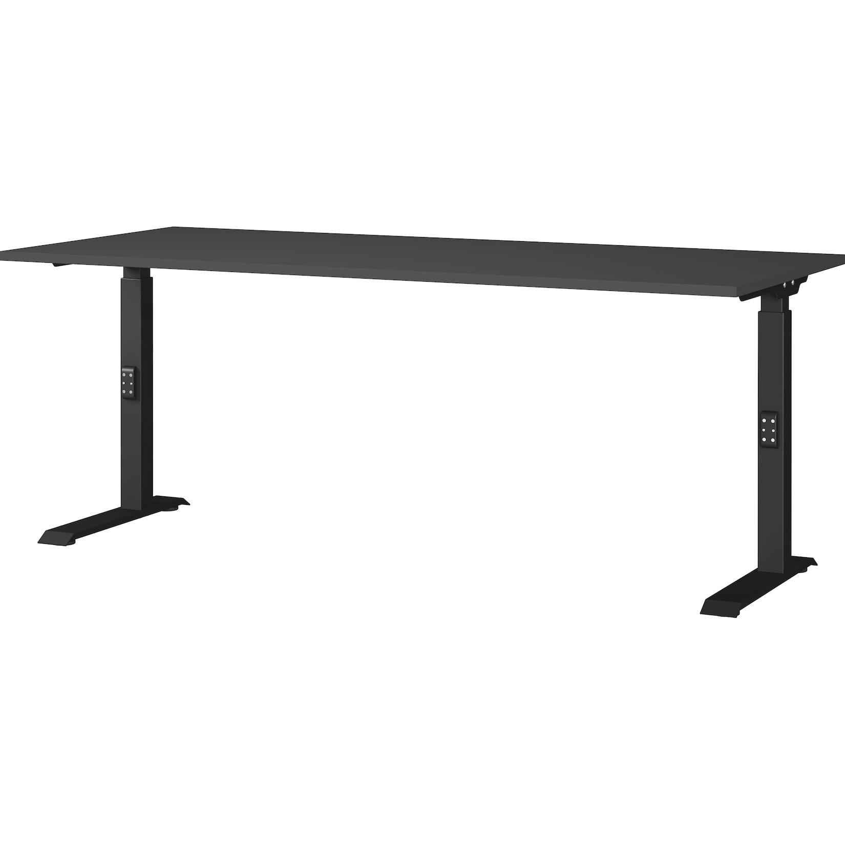 Schreibtisch höheneinstellbar "Stuttgart" 68-91cm Graphit 180x80cm, C-Fuß