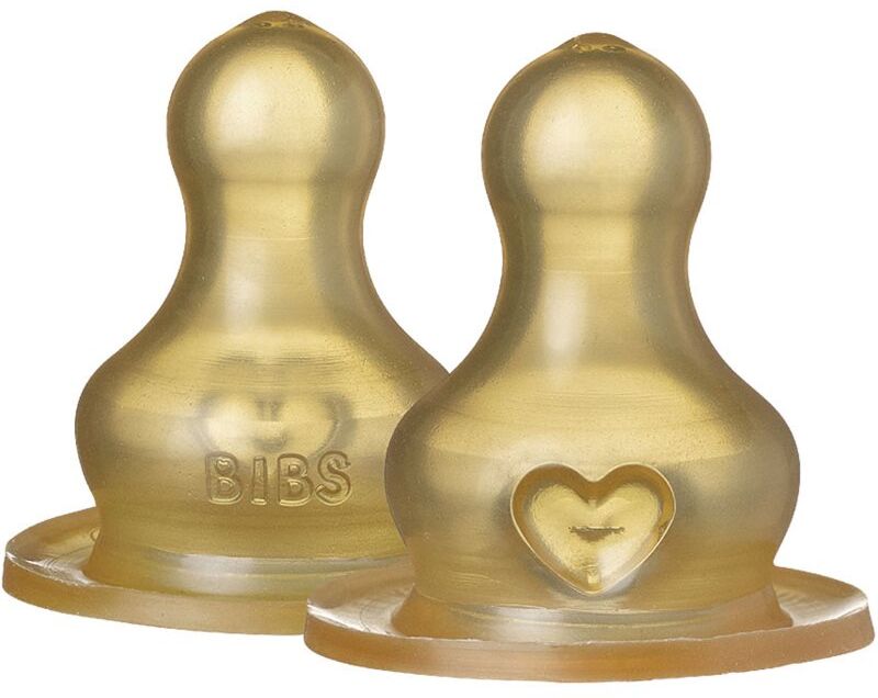 BIBS Baby Glass Bottle Rubber Nipple tétine pour biberon Fast Flow 2 pcs