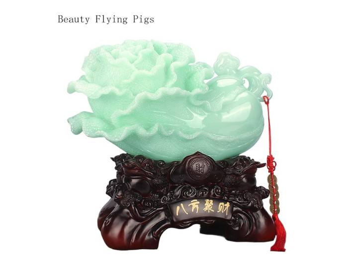 Décoration artisanale en matériau naturel, modèle de chou de jade, décoration de salon et de bureau, Feng Shui, 1 PC
