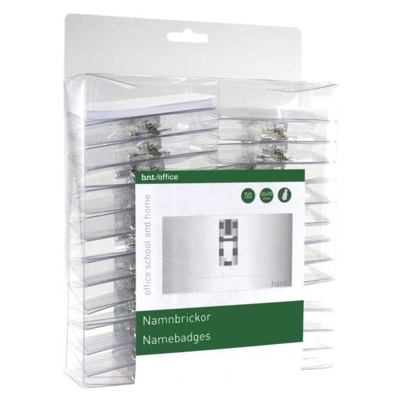 B.N.T. Stickn Nameplate Clip 50x90 mm - 50 pcs./pack (722000)