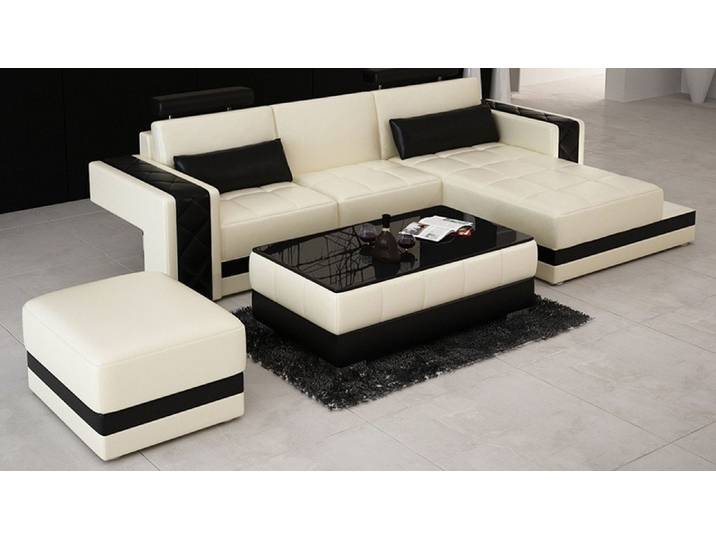 JVmoebel Ecksofa Ledersofa mit USB-Anschlüssen und modernem Design, Made in Europa