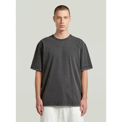 T-Shirt G-STAR "Washed Distressed Relaxed T-Shirt", Herren, Gr. M, grau (dk schwarz gd), Obermaterial: 100% Baumwolle, Shirts T-Shirt