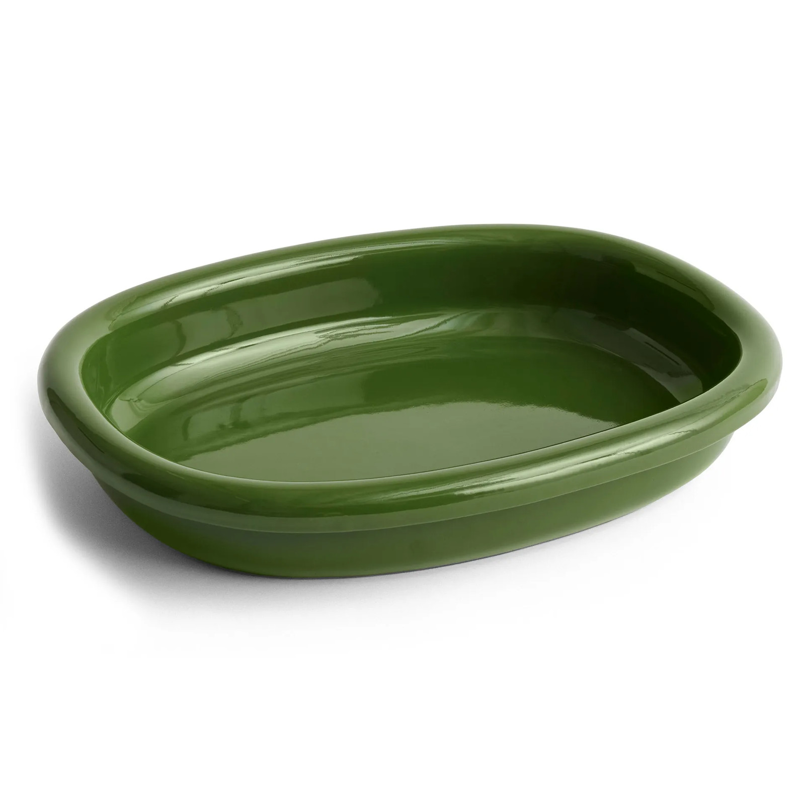 HAY Barro ovale serveerschaal Green, keramiek, B: 27 cm, D: 36 cm