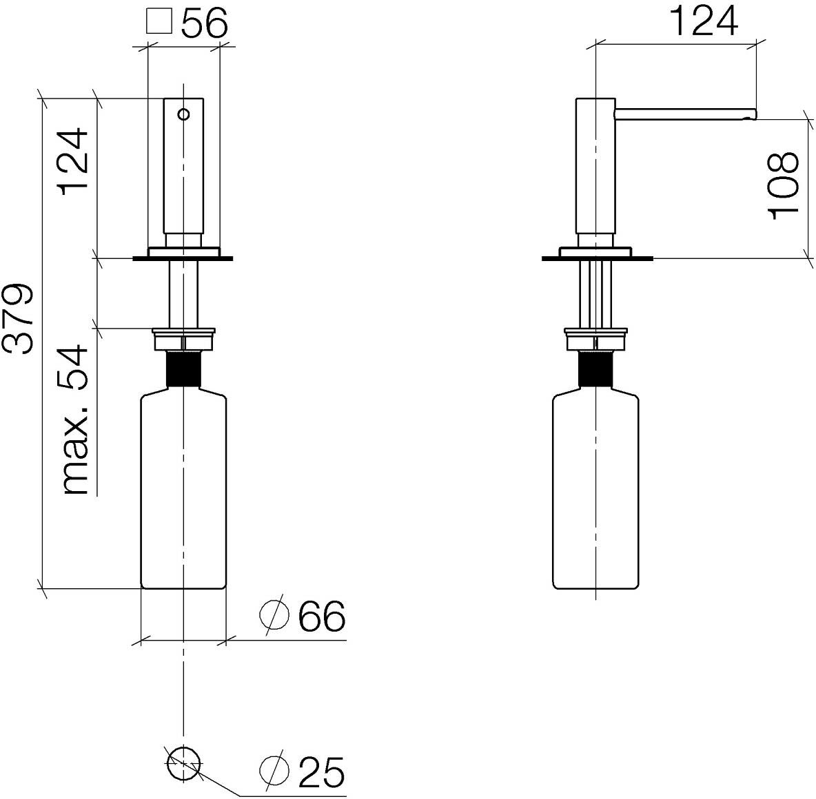 Dornbracht Spender mit eckiger Rosette