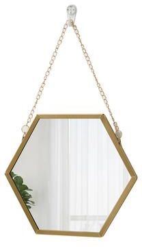 Fusion Finds Modern Hexagon Wall Mirror Iron Frame Decorative Wall Mounted Mirror For Bathroom, Living Room & Entryway gold s