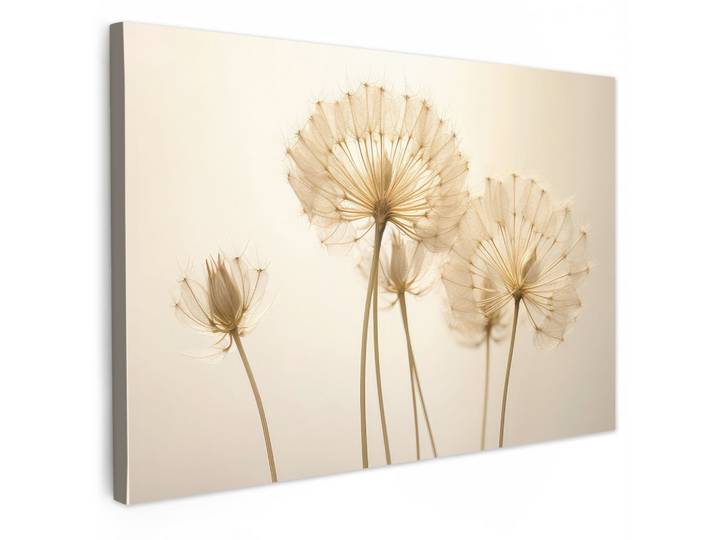 LEINWANDBILD Sonnenlicht - Löwenzahn - Botanisch - Blumen Gemälde 60x40 cm