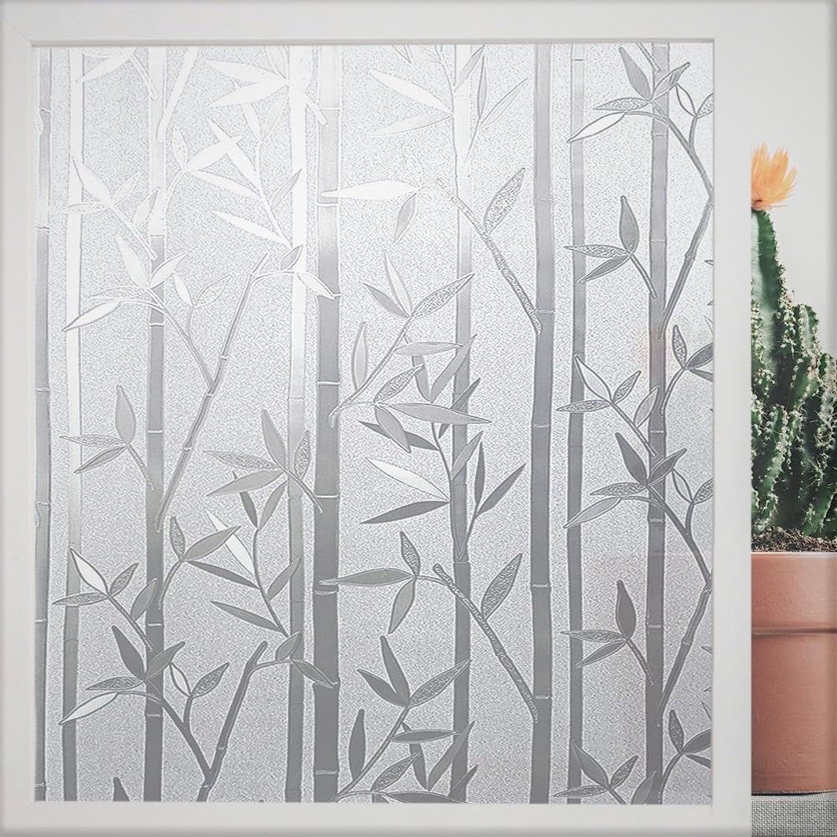 ShopVlot Raamfolie Privacy Bescherming Bamboe Design - Zelfklevend - 75 x 200 cm