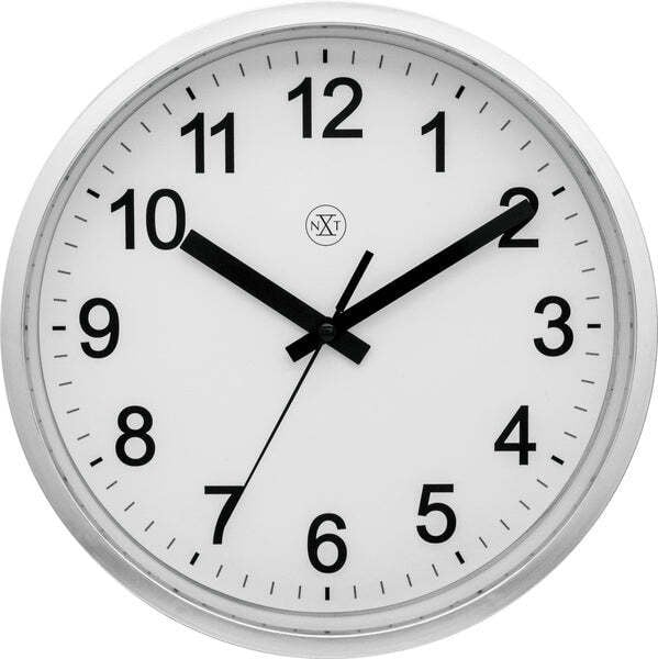 NeXtime Wandklok nXt Robust, zilverkleurig, Ø 25,5 cm