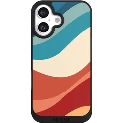 Nivocase Handyhülle für Apple iPhone 16 Hülle NIVOpure Case Schwarz Farbe Farbverlauf Welle (Apple iPhone 16), Smartphone Hülle, Schwarz