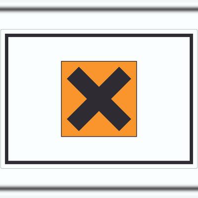 HB-Druck Aufkleber Gefahrensymbol Gesundheitsschädlich Symbol Kreuz A0 (841x1189mm)