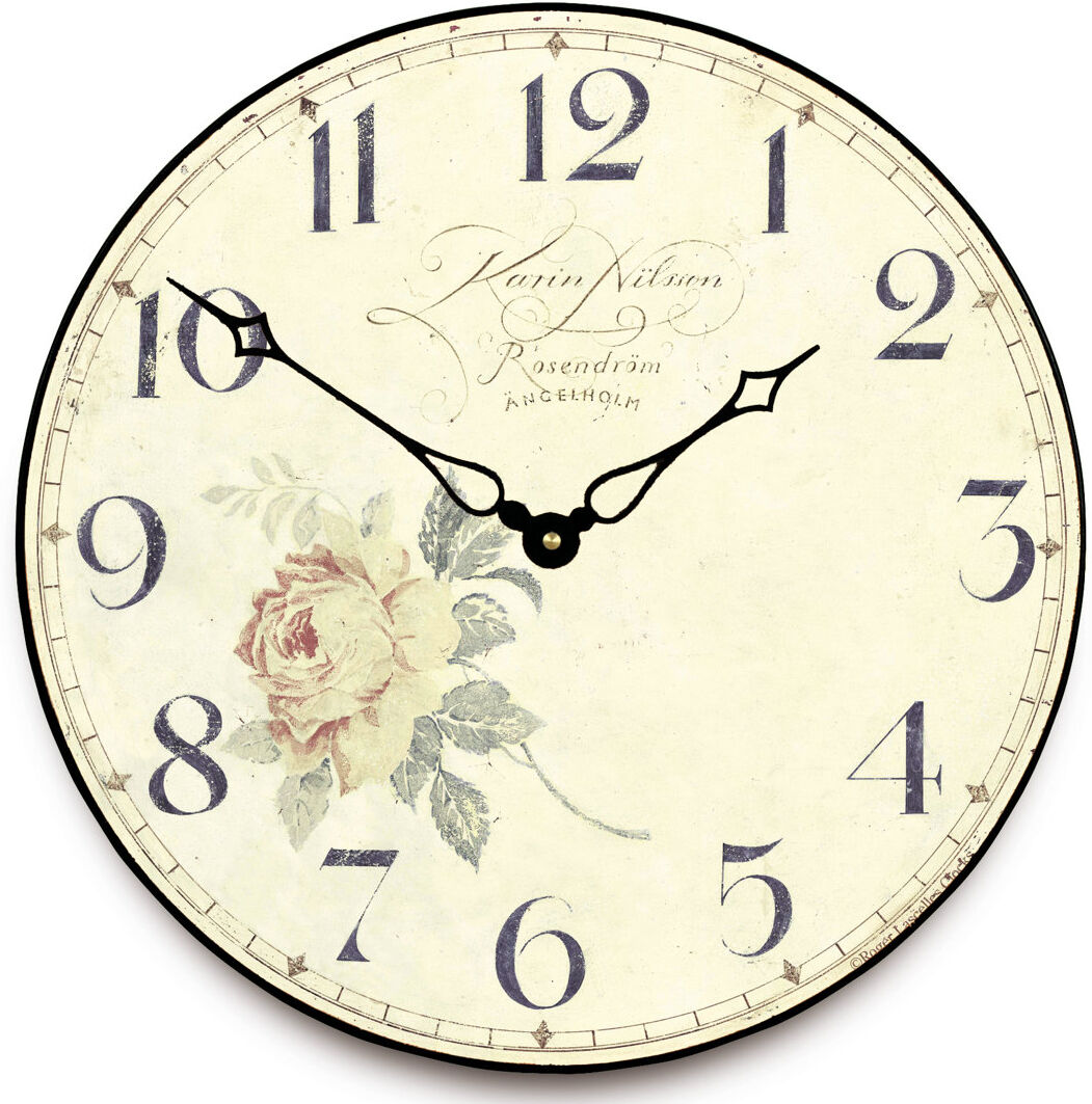 Fleur De Lis Living Achillee Karin Nilsson Angel Dial Wall Clock - 36cm Brown;Black 36cm W X 36cm H X 3cm D