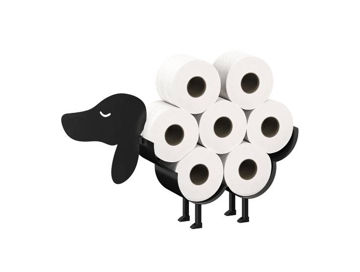 WC-Rollenhalter Hund für 7 Rollen schwarz
