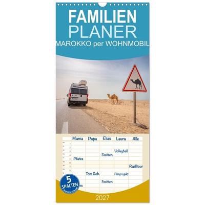 Familienplaner 2027 - MAROKKO per WOHNMOBIL mit 5 Spalten (Wandkalender, 21 x 45 cm) CALVENDO