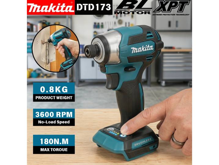 2026 Makita DTD173 Bleu, perceuse à chocs sans balais 18V, outil électrique, outil multifonction, foret, outil électrique