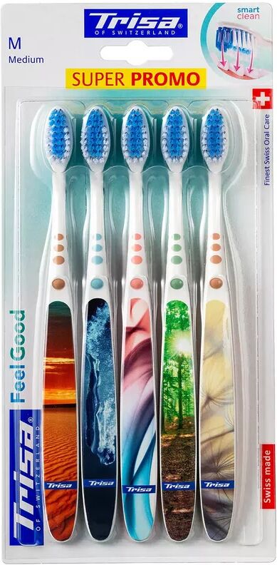 Trisa - Feelgood medium Zahnbürste 5er Pack, 5 Stücke