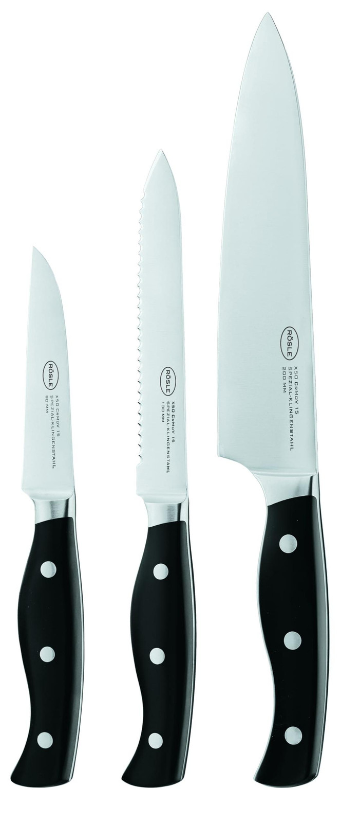 Dripio Chef mes set met 3 messen: koksmes, universeel mes en groentemes