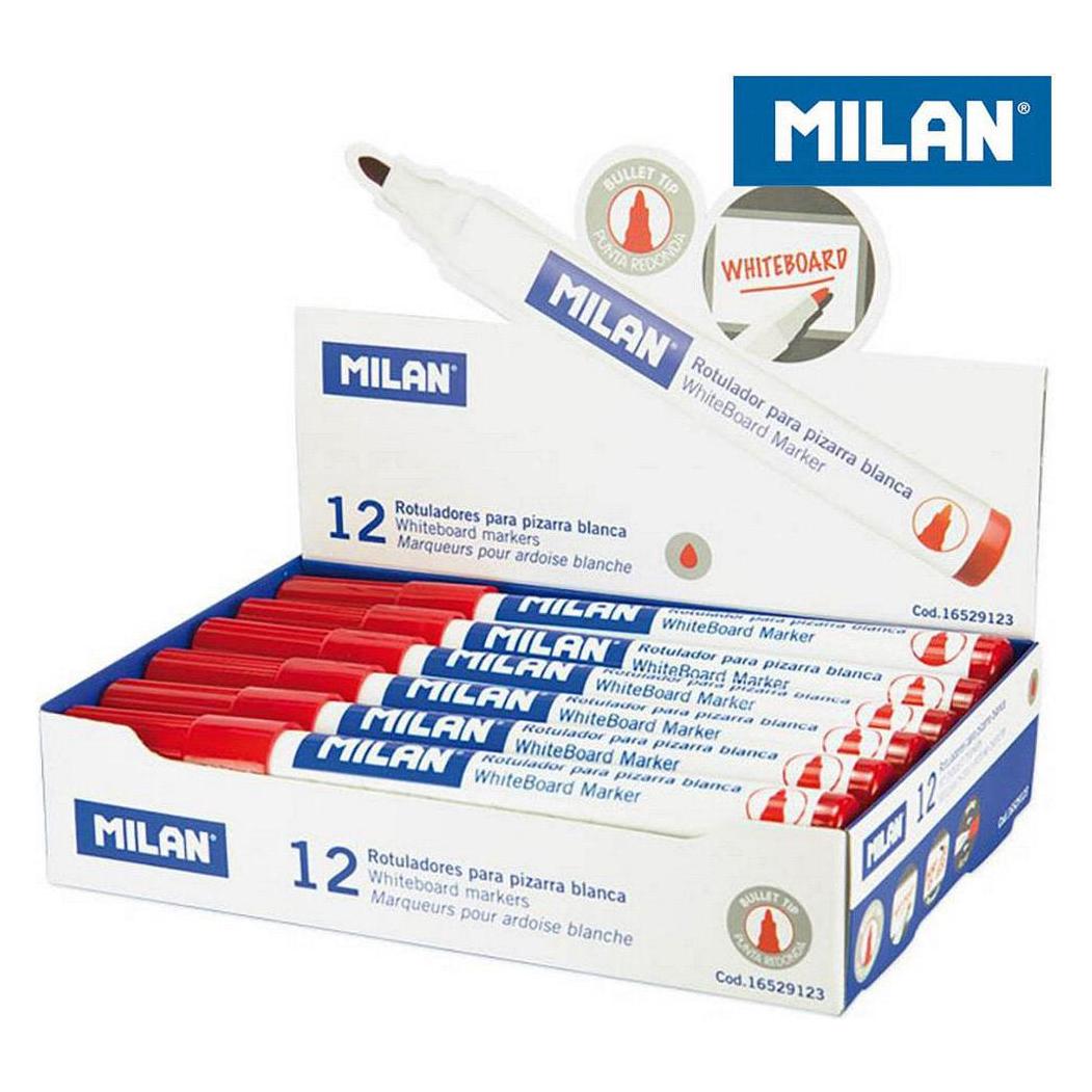 Milan Filzstifte Weisses Brett 12 Stück Rot PVC (12x) (42833014)