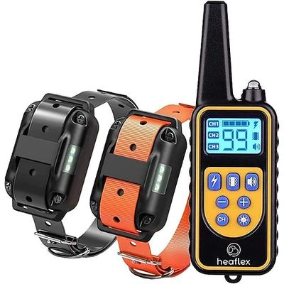 Hundetraining Halsband wasserdicht wiederaufladbar 2600ft Remote Hund Schock Halsband mit LED-Piepton Vibration Schock für mittlere / große Rasse 2 elektronische Halsbänder Halsband