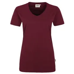 Damen V-Shirt Mikralinar® 181, weinrot, Größe M - weinrot - M