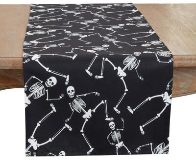 Saro Lifestyle "Spooky Skeletons Table Runner - 16""x72"""