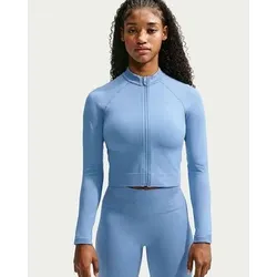NIKE Damen T-Shirts/Tanks o.Arm Da Nike Pro Seamless Damen-Trainingsoberteil mit durchgehendem Reißverschluss, Größe S in Schwarz Schwarz