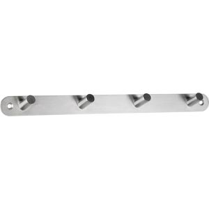 Alco Garderobenleiste 2837, silber, aus Edelstahl, 30cm breit, mit 4 Haken