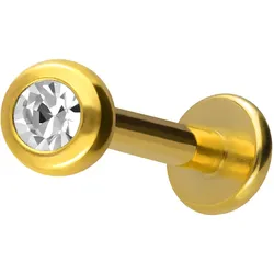 Titan Labret mit Innengewinde KRISTALL