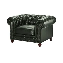 Primo Sessel  Chesterfield ¦ grün ¦ Maße (cm): B: 124 H: 80 T: 100.0