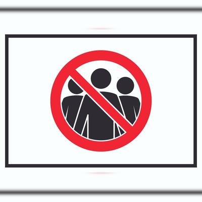 HB-Druck Menschenansammlung vermeiden Symbol Schild A0 (841x1189mm)