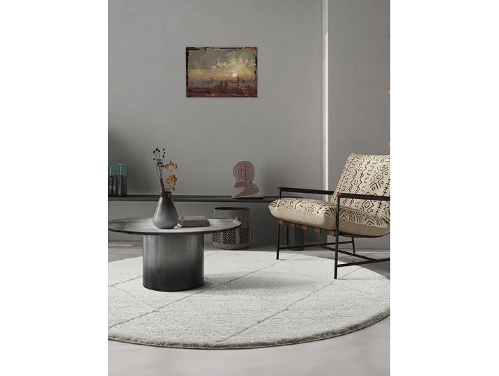 Teppich THE CARPET Bahar Shaggy , beige (creme), H:30mm Ø:120cm, Polypropylen, Teppiche, Teppich, Shaggy eleganter Wohnzimmer Teppich Hochflor