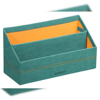 Rhodiarama Briefständer aus Kunstleder, 25x10x14 cm - Wassergrün 194611C