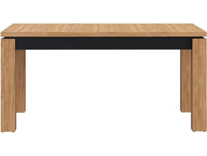Esstisch FORTE Kaszimiro , braun (waterford eiche, schwarz, waterford eiche), B:160,4cm H:78,2cm T:90,4cm, Tische, Esstisch