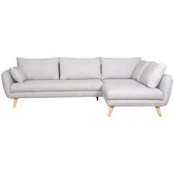 5-Sitzer skandinavisches Ecksofa hellgrau CREEP