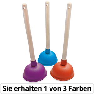 Peggy-Perfect Pömpel Pumpfix, Ausgusssauger, 14cm Ø, mit Holzgriff, Länge 40cm