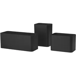 String System Aufbewahrungsbox 3er Set Schwarz