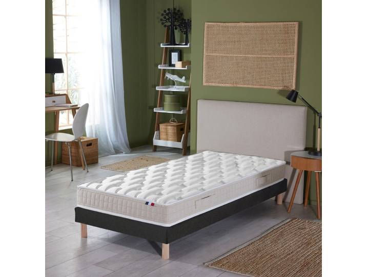 Ensemble matelas latex 5 zones originel + sommier 80x200 noir
